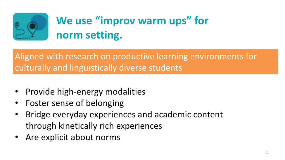 Improv warmups from book