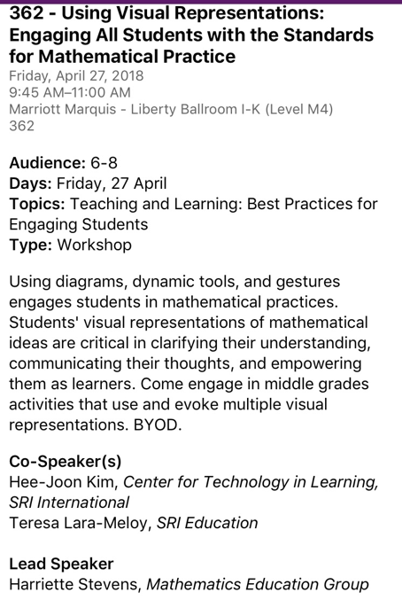 The NCTM program page 